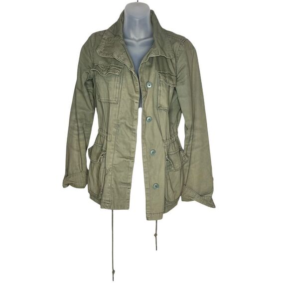 Ecote Military Style Jacket Button Down Green Medium - Picture 1 of 12